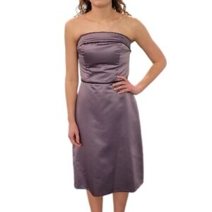 After six Women's strapless purple Midi dress with black detailing size 6